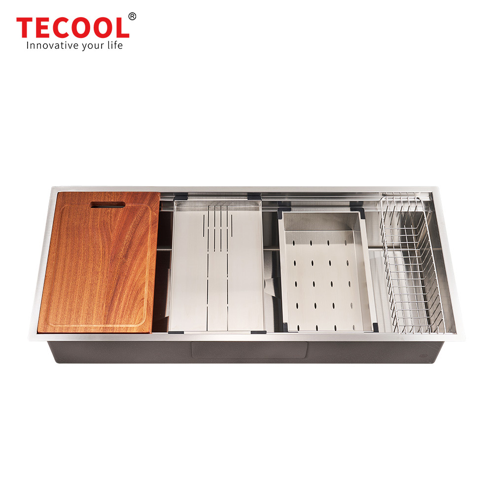 H-10848USE Handmade Undermount Single Bowl With Double Step Kitchen Sink