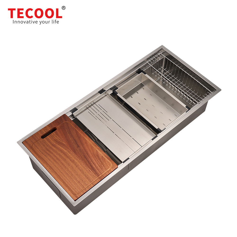 H-10848USE Handmade Undermount Single Bowl With Double Step Kitchen Sink