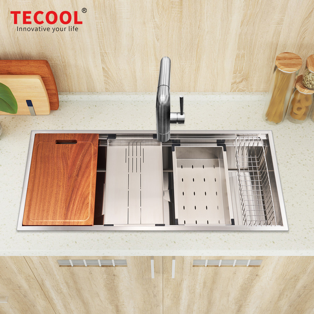 H-10848USE Handmade Undermount Single Bowl With Double Step Kitchen Sink