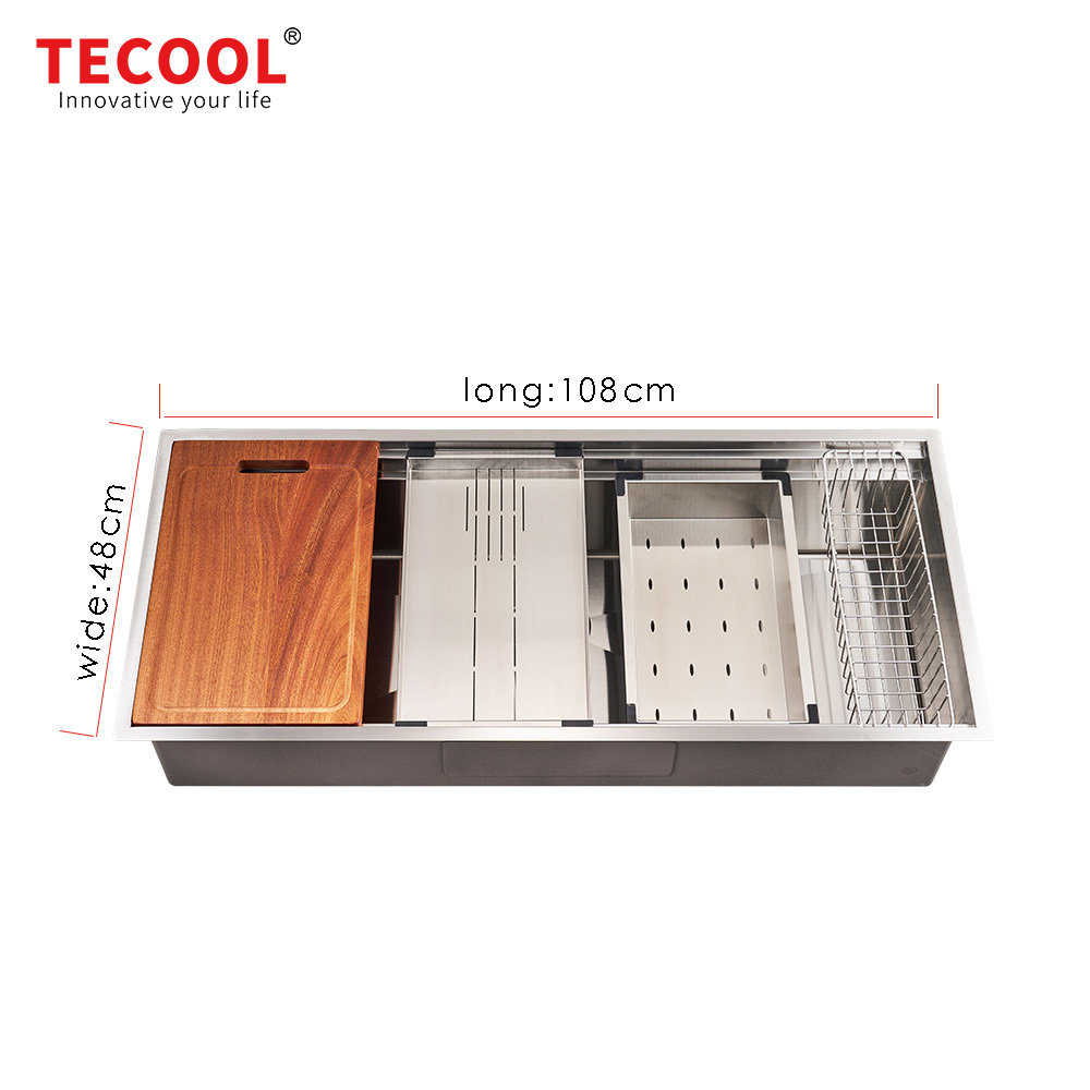 H-10848USE Handmade Undermount Single Bowl With Double Step Kitchen Sink