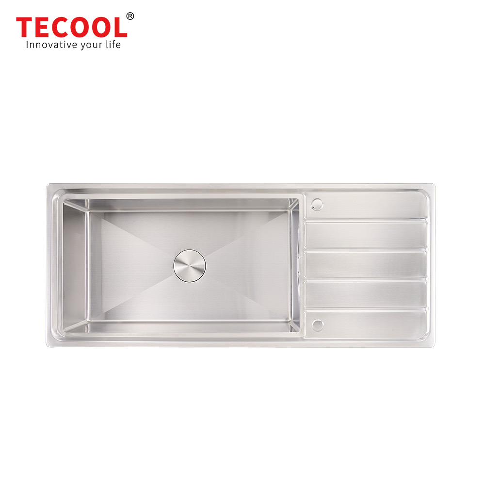 H-12050CR6 Handmade 304-Grade topmount Single Bowl with Tray Kitchen Sink