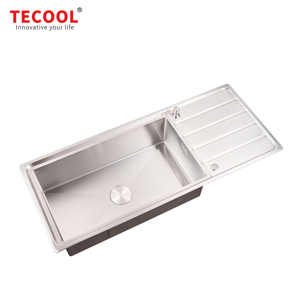 H-12050CR6 Handmade 304-Grade topmount Single Bowl with Tray Kitchen Sink