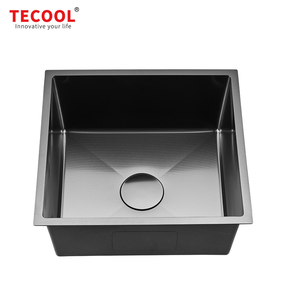 H-5046US-VBK Handmade Black PVD Coated Undermount Single Bowl Kitchen Sink