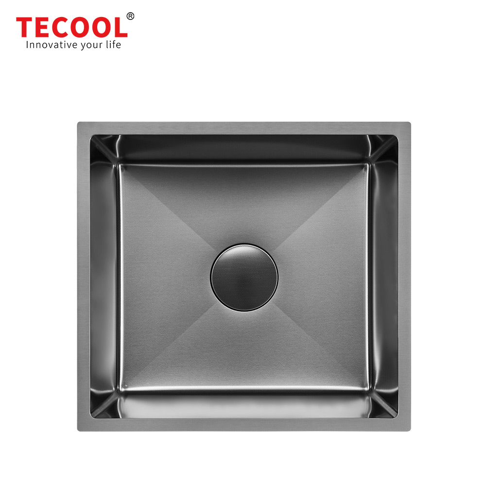 H-5046US-VBK Handmade Black PVD Coated Undermount Single Bowl Kitchen Sink