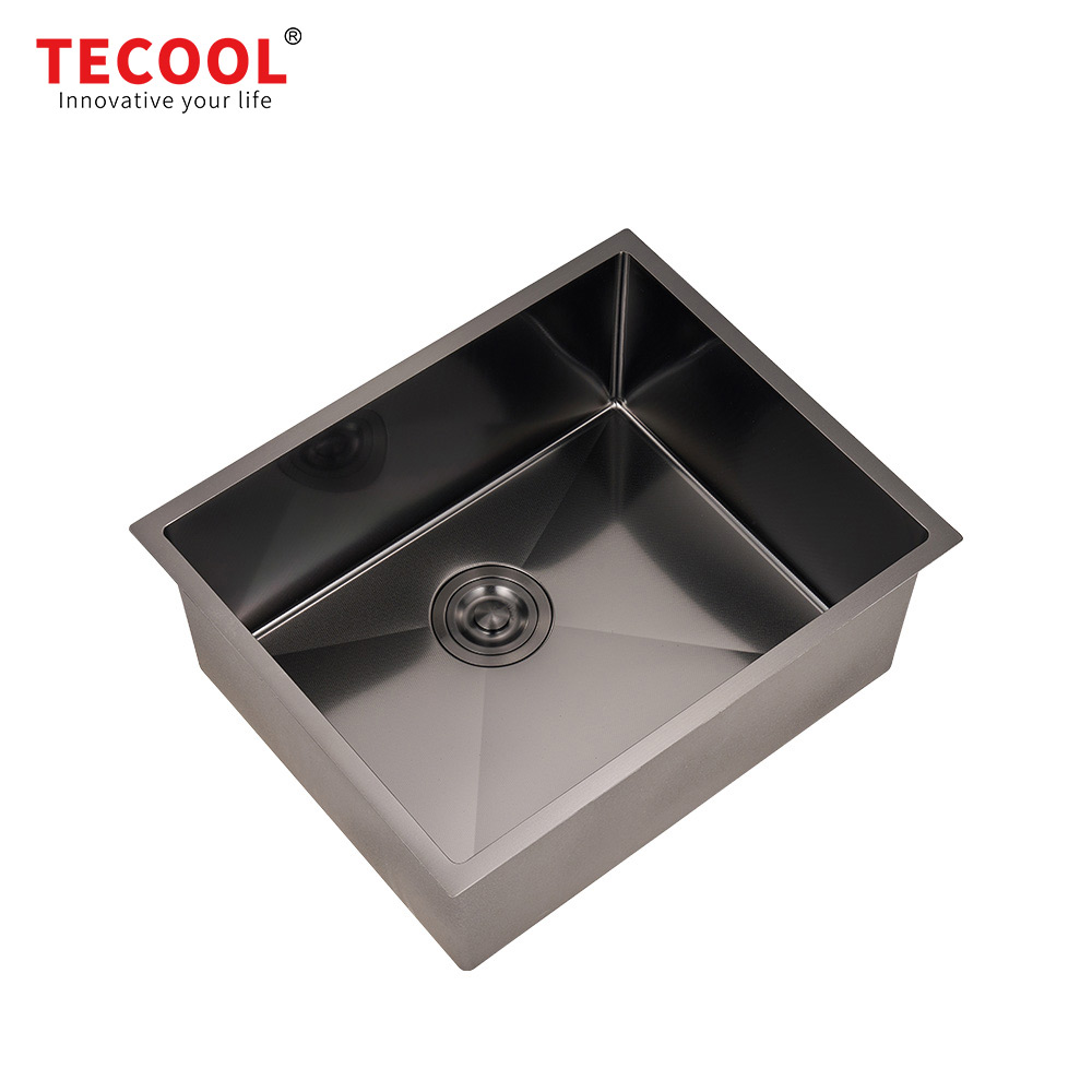 H-5444US-BK Handmade Black PVD Coated Undermount Single Bowl Kitchen Sink
