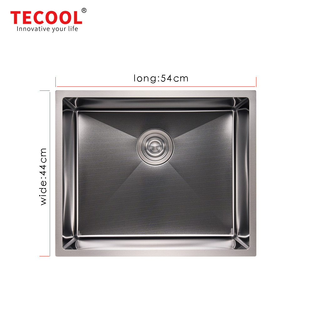 H-5444US-BK Handmade Black PVD Coated Undermount Single Bowl Kitchen Sink