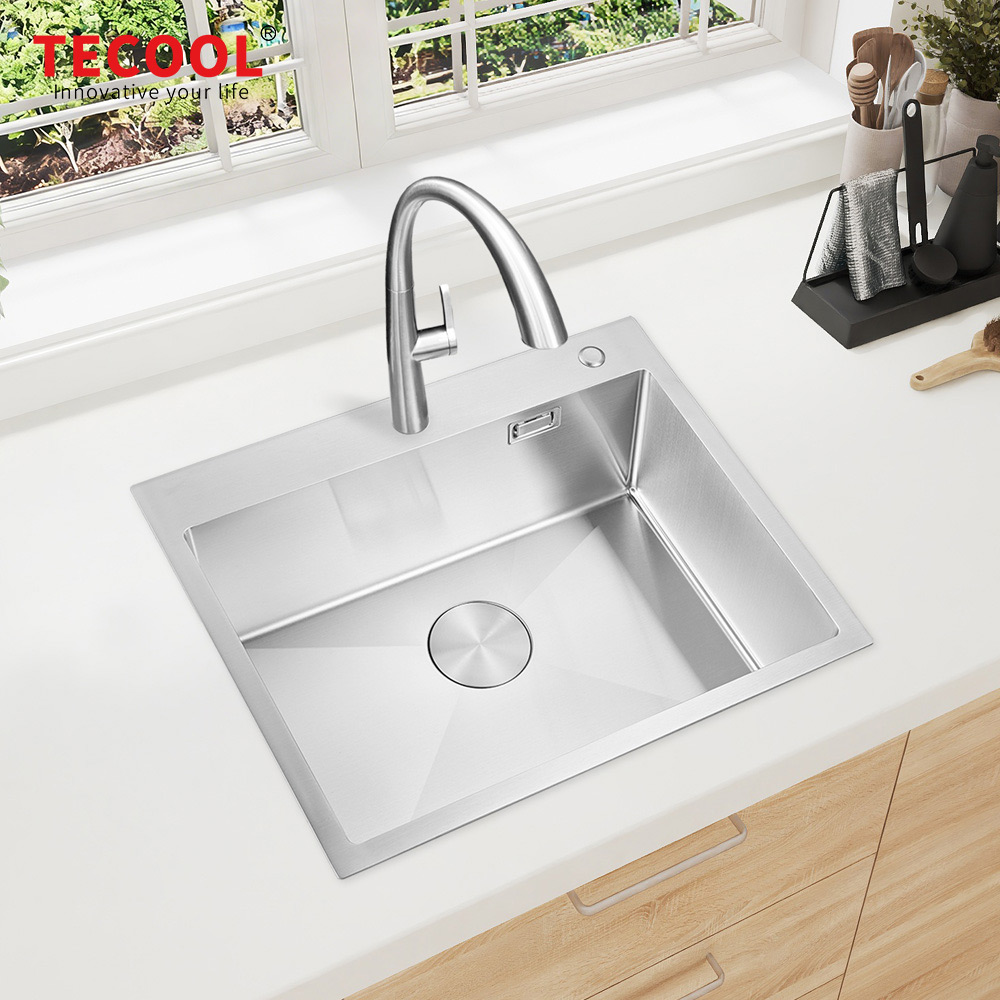 H-6045TS Handmade Single Bowl 304-Grade Kitchen Sink