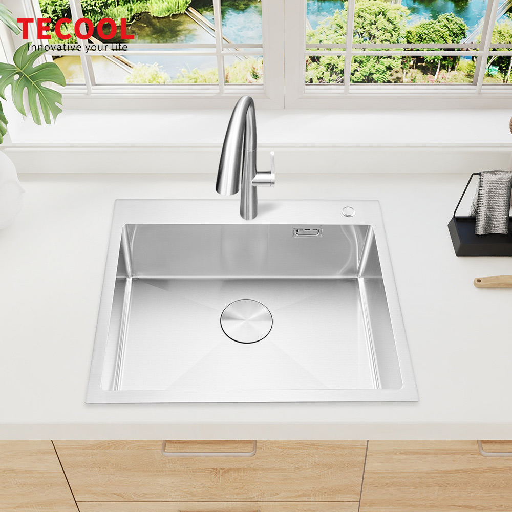H-6045TS Handmade Single Bowl 304-Grade Kitchen Sink