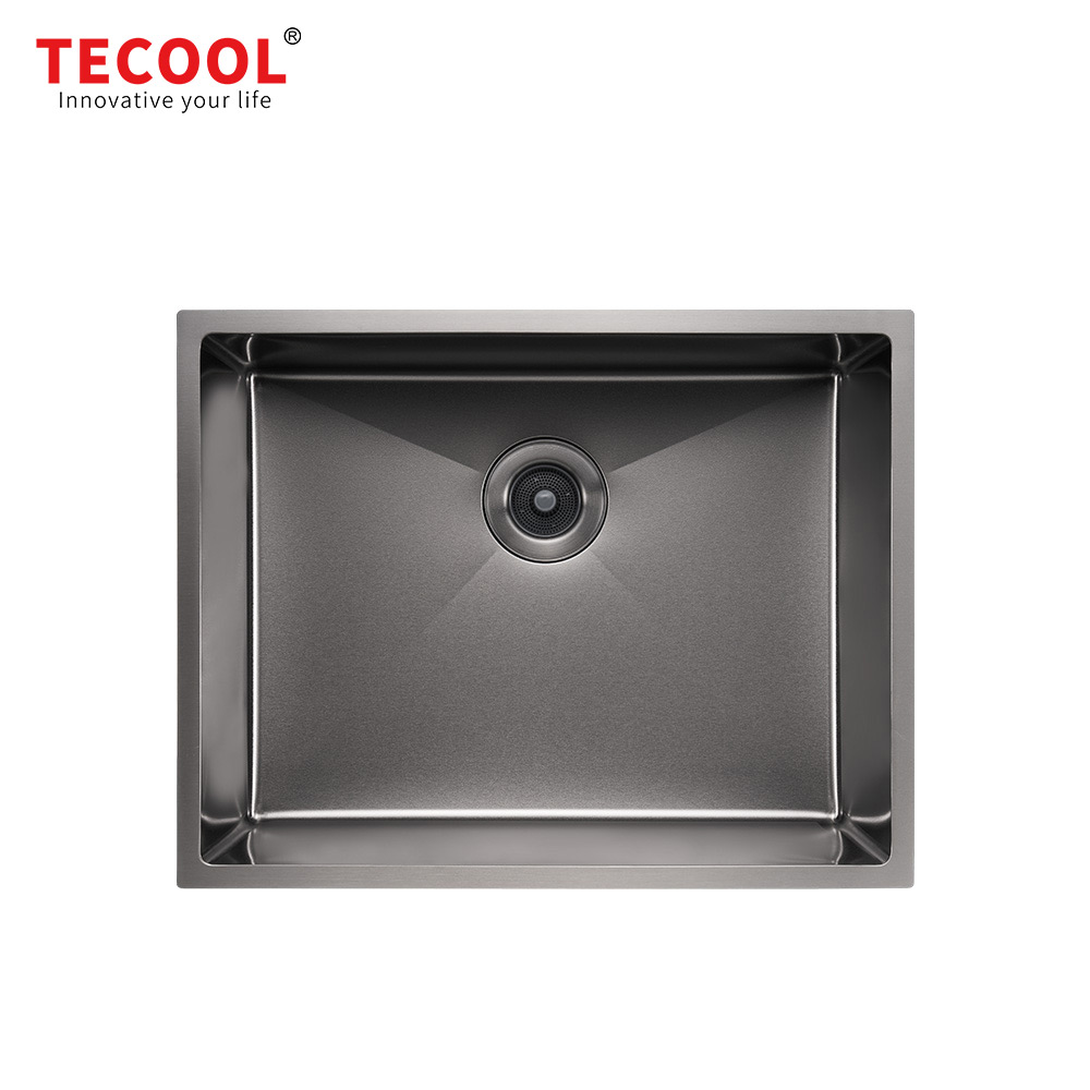 H-6047US-MBK Handmade Black PVD Coated Undermount Single Bowl Kitchen Sink