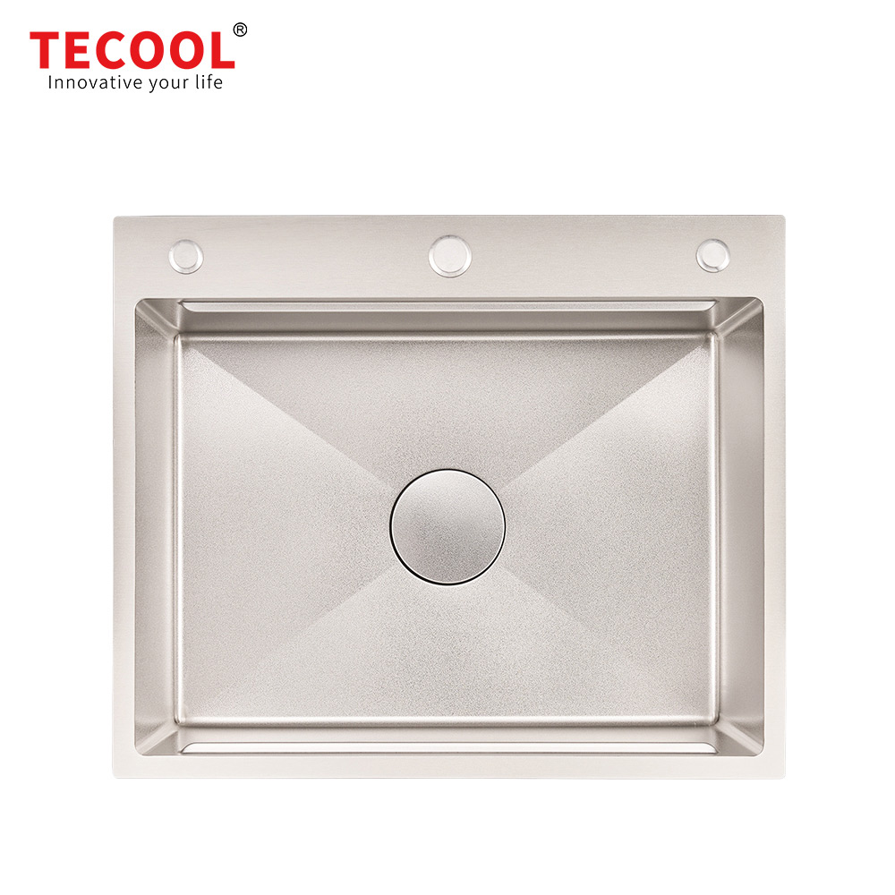 H-6050TSJ-VSV Handmade Topmount Single Bowl Stylish Waterfall Kitchen Sink