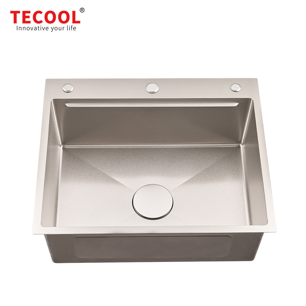 H-6050TSJ-VSV Handmade Topmount Single Bowl Stylish Waterfall Kitchen Sink