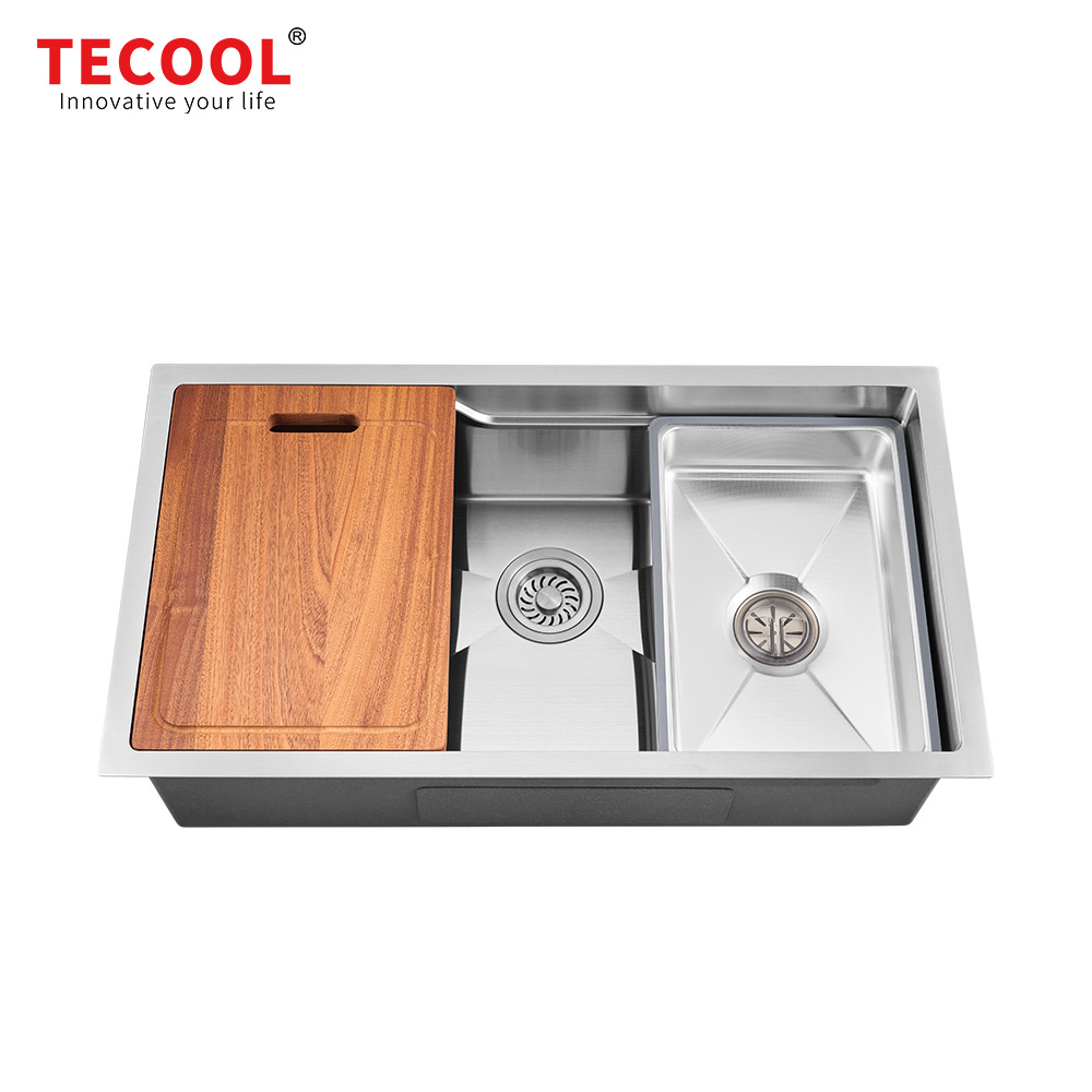 H-8045USJ-SV Handmade SUS304 Undermount Single Bowl Kitchen Sink