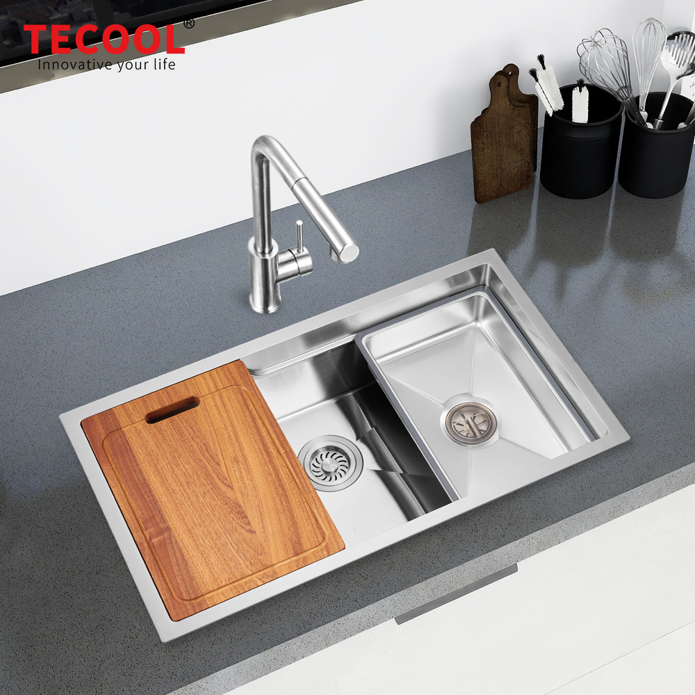 H-8045USJ-SV Handmade SUS304 Undermount Single Bowl Kitchen Sink