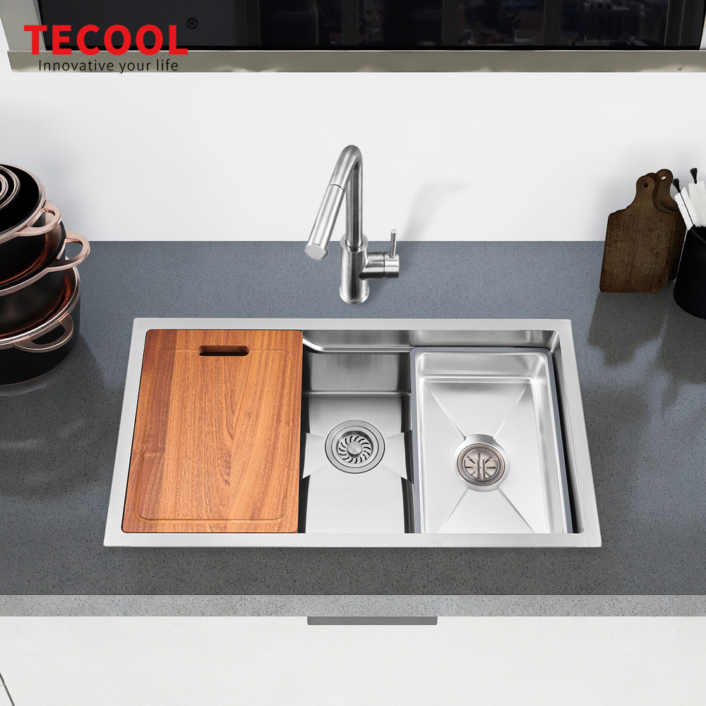 H-8045USJ-SV Handmade SUS304 Undermount Single Bowl Kitchen Sink