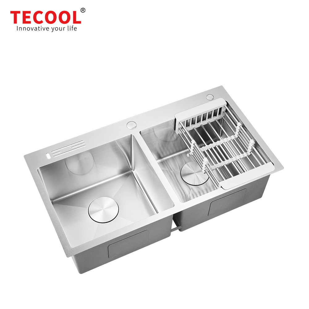 H-8245TD2 Handmade Double Bowl 304-Grade Kitchen Sink