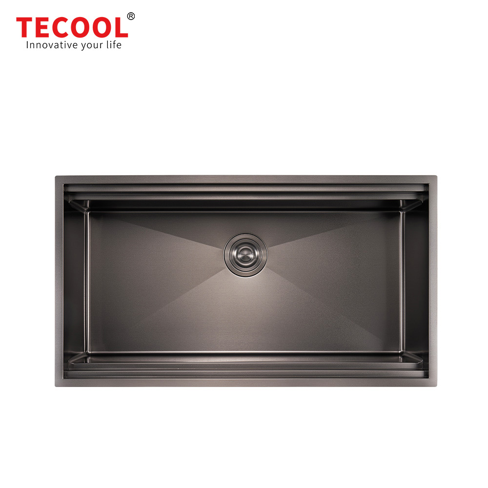 H-8848USE-BK Handmade Black PVD Coated Undermount Single Bowl Kitchen Sink