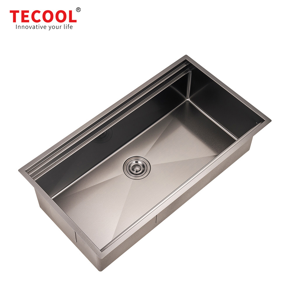 H-8848USE-BK Handmade Black PVD Coated Undermount Single Bowl Kitchen Sink