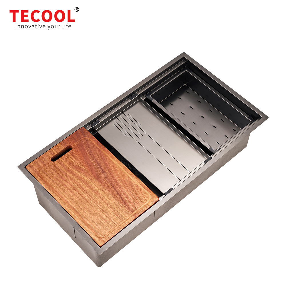 H-8848USE-BK Handmade Black PVD Coated Undermount Single Bowl Kitchen Sink