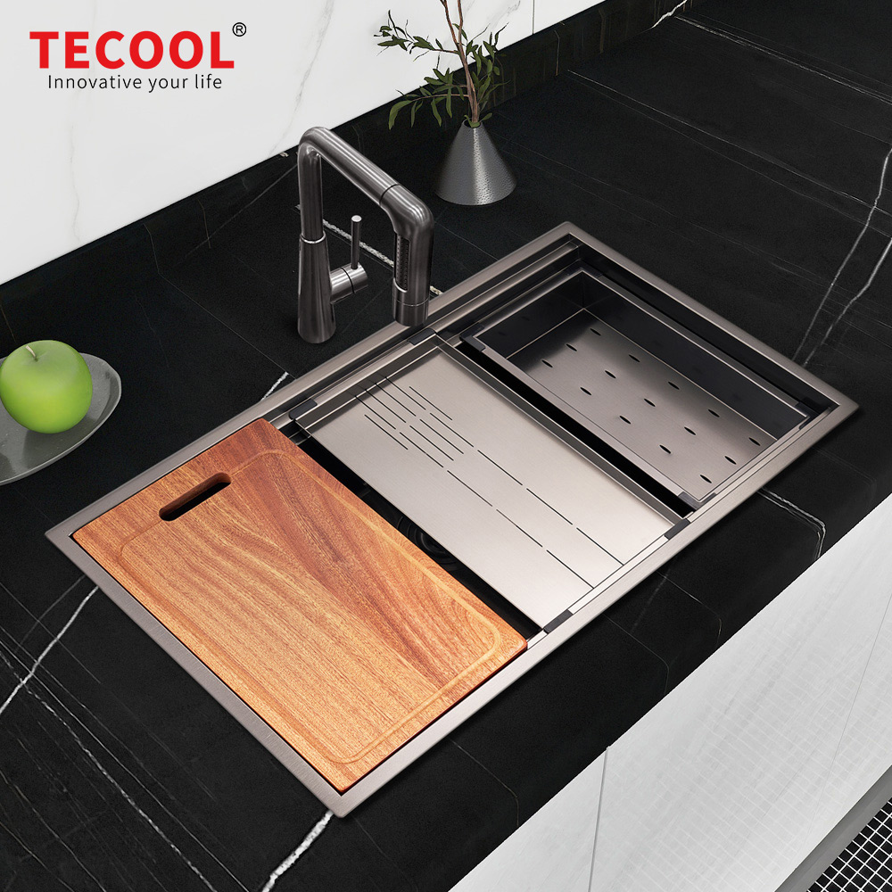 H-8848USE-BK Handmade Black PVD Coated Undermount Single Bowl Kitchen Sink