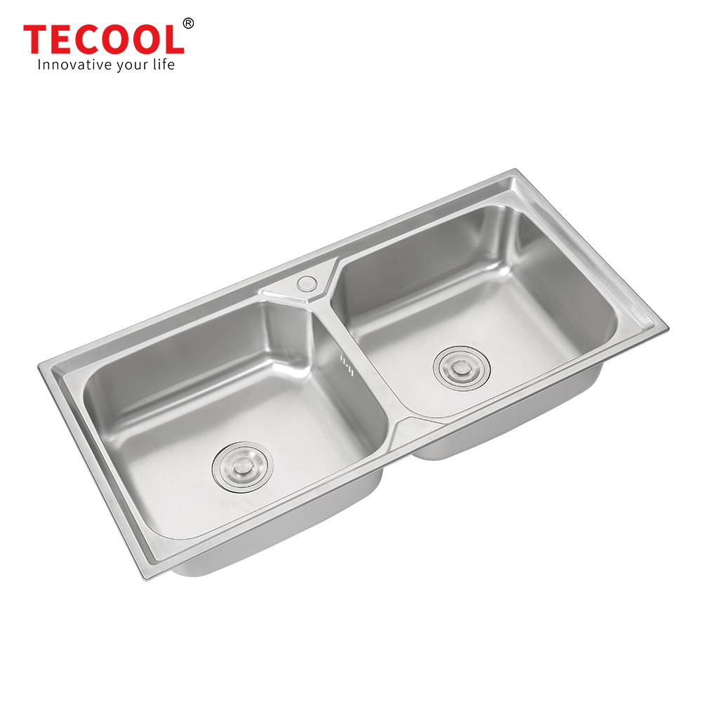 SG-10048BR1 SUS304 stainless steel kitchen sink stretch-formed double bowl