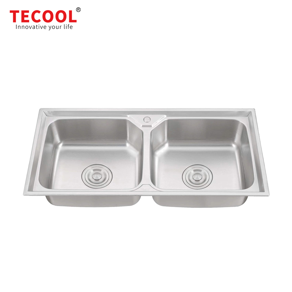 SG-10048BR1 SUS304 stainless steel kitchen sink stretch-formed double bowl