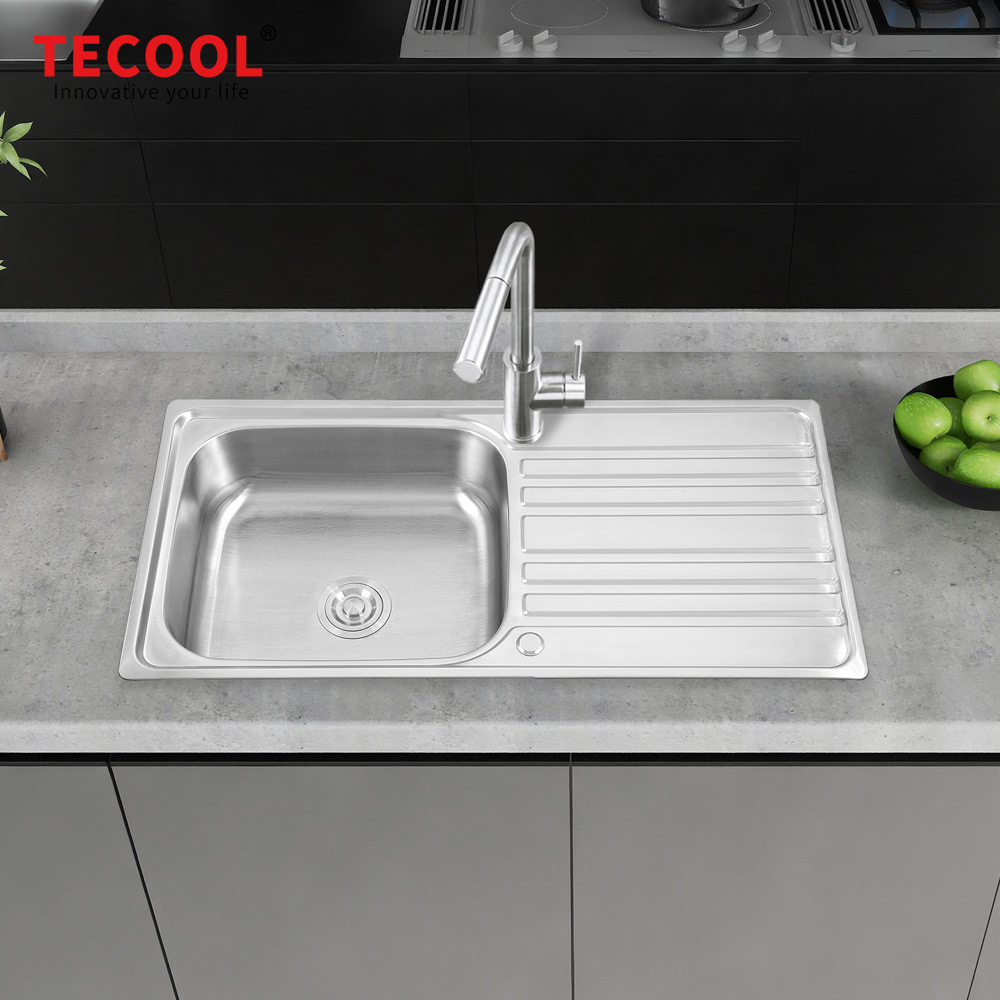 SG-10050C1 SUS304 stainless steel kitchen sink stretch-formed single bowl