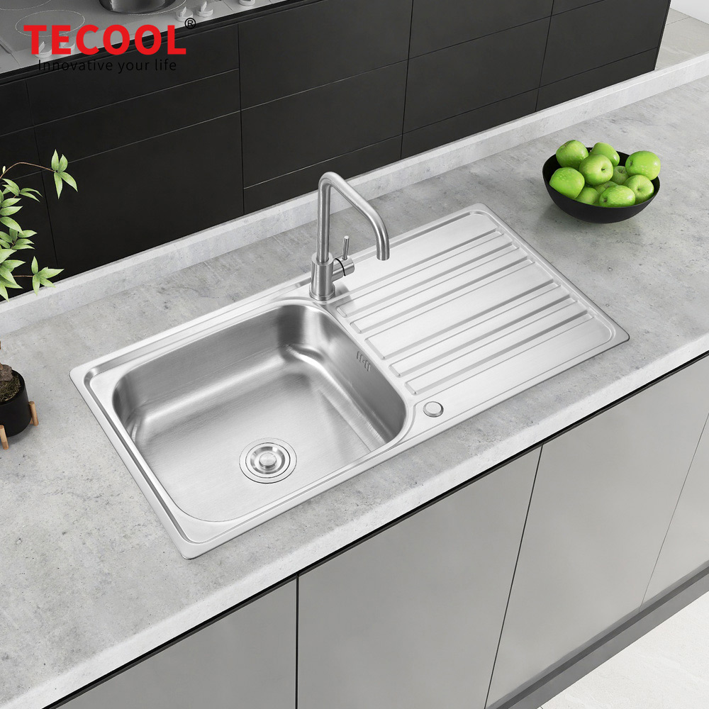 SG-10050C1 SUS304 stainless steel kitchen sink stretch-formed single bowl