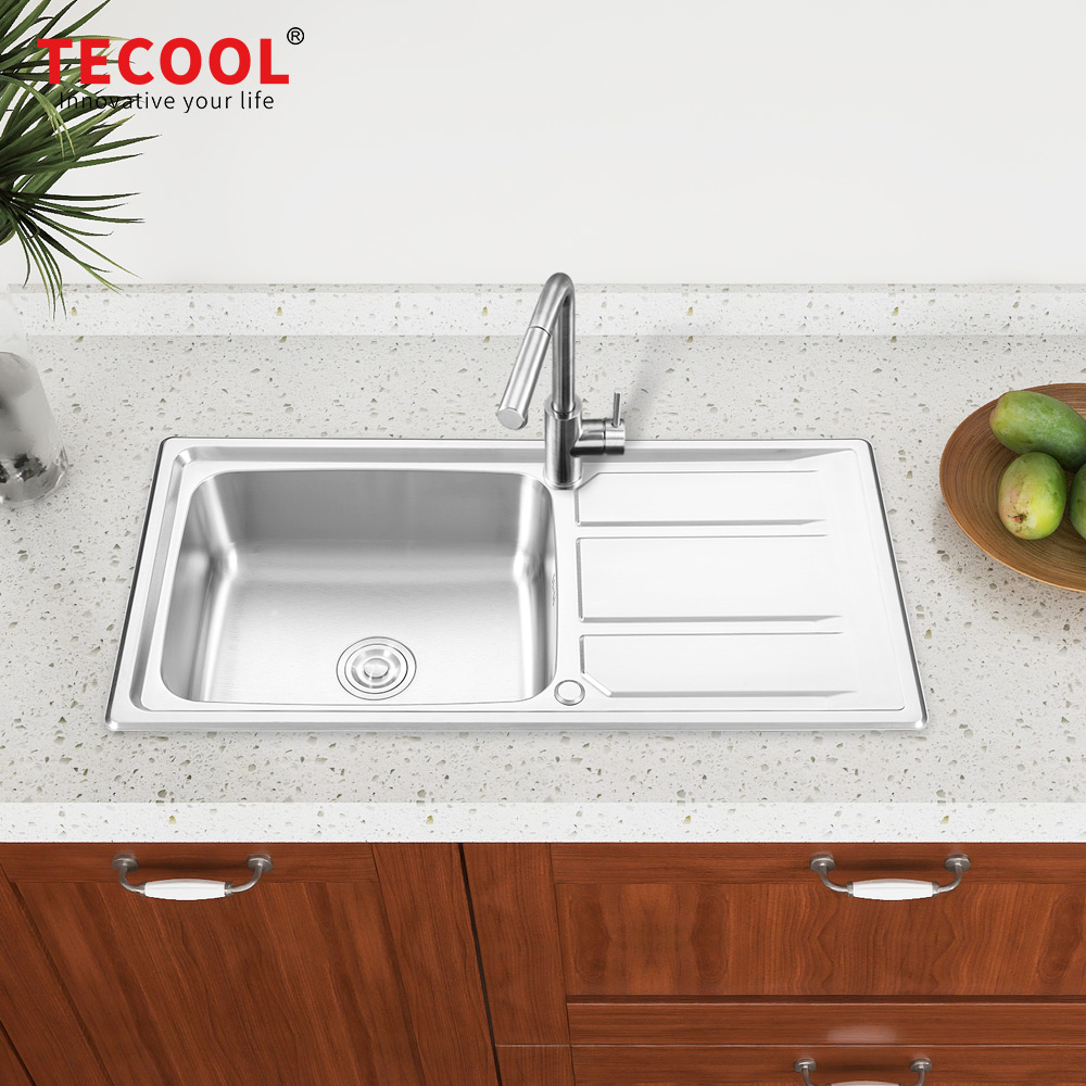 SG-10050CR5 SUS304 stainless steel kitchen sink stretch-formed single bowl