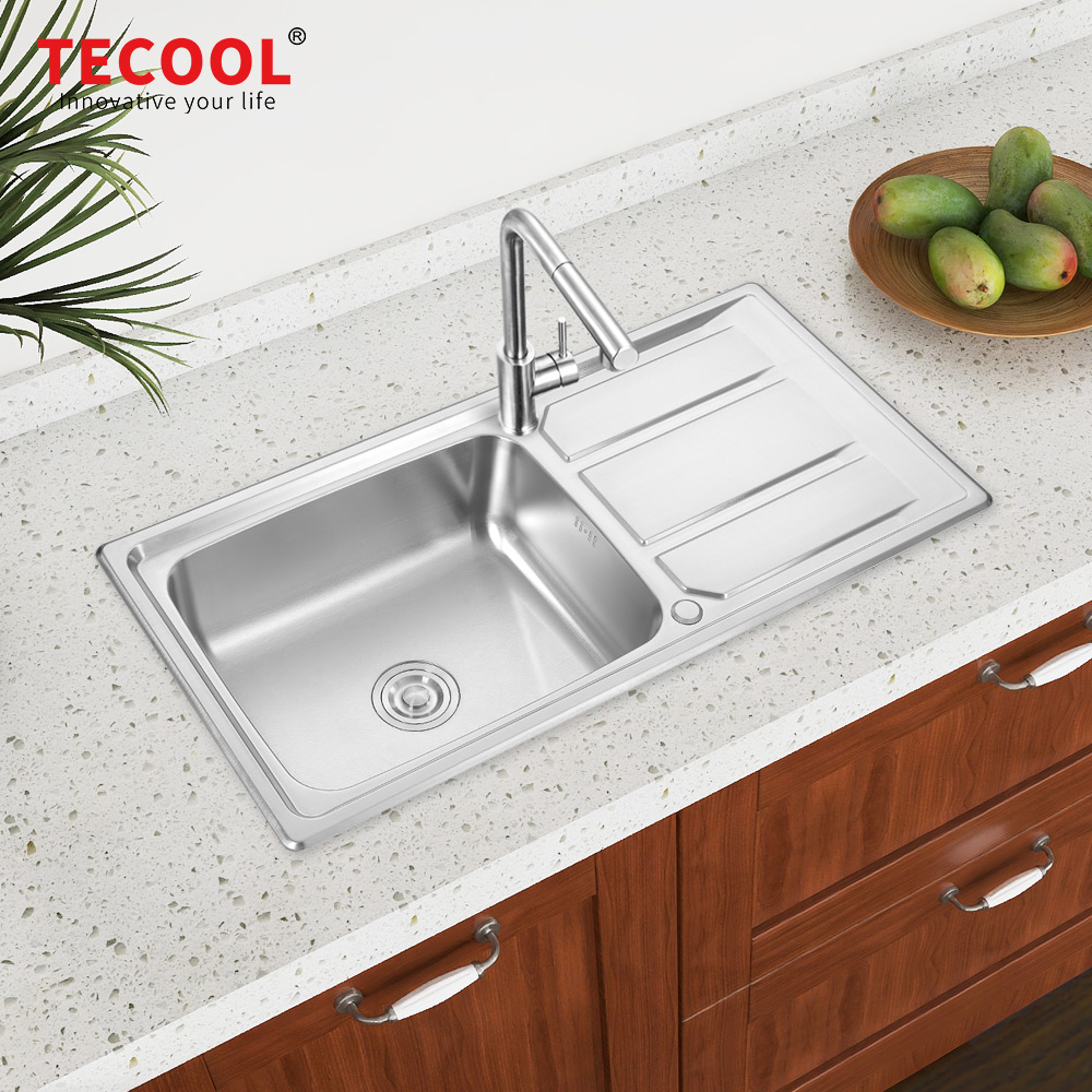 SG-10050CR5 SUS304 stainless steel kitchen sink stretch-formed single bowl