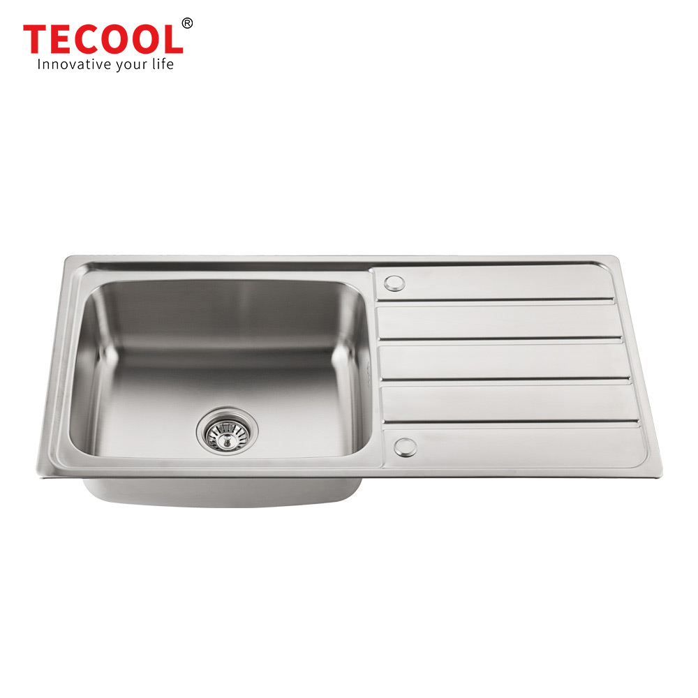 SG-10050CR6 SUS304 stainless steel kitchen sink stretch-formed single bowl