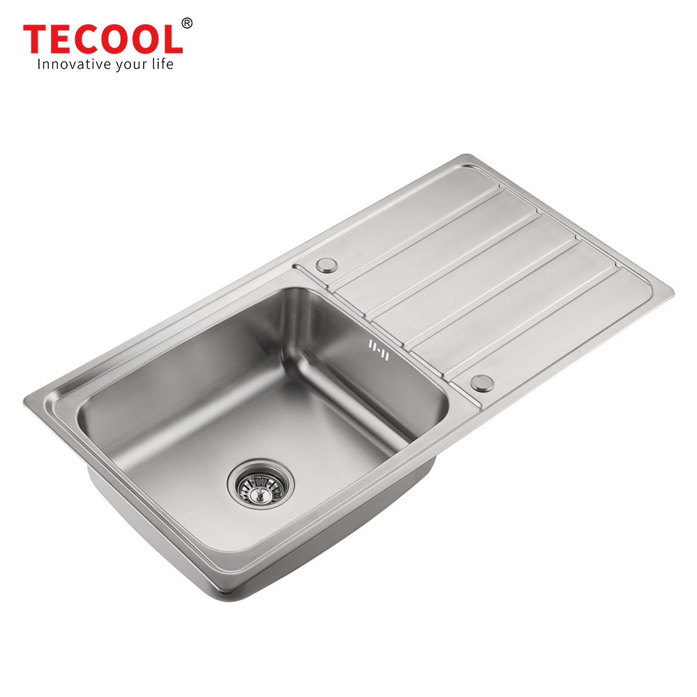 SG-10050CR6 SUS304 stainless steel kitchen sink stretch-formed single bowl