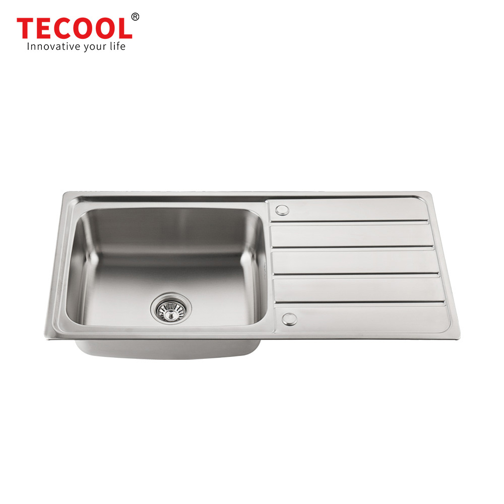 SG-10050CR6 SUS304 stainless steel kitchen sink stretch-formed single bowl