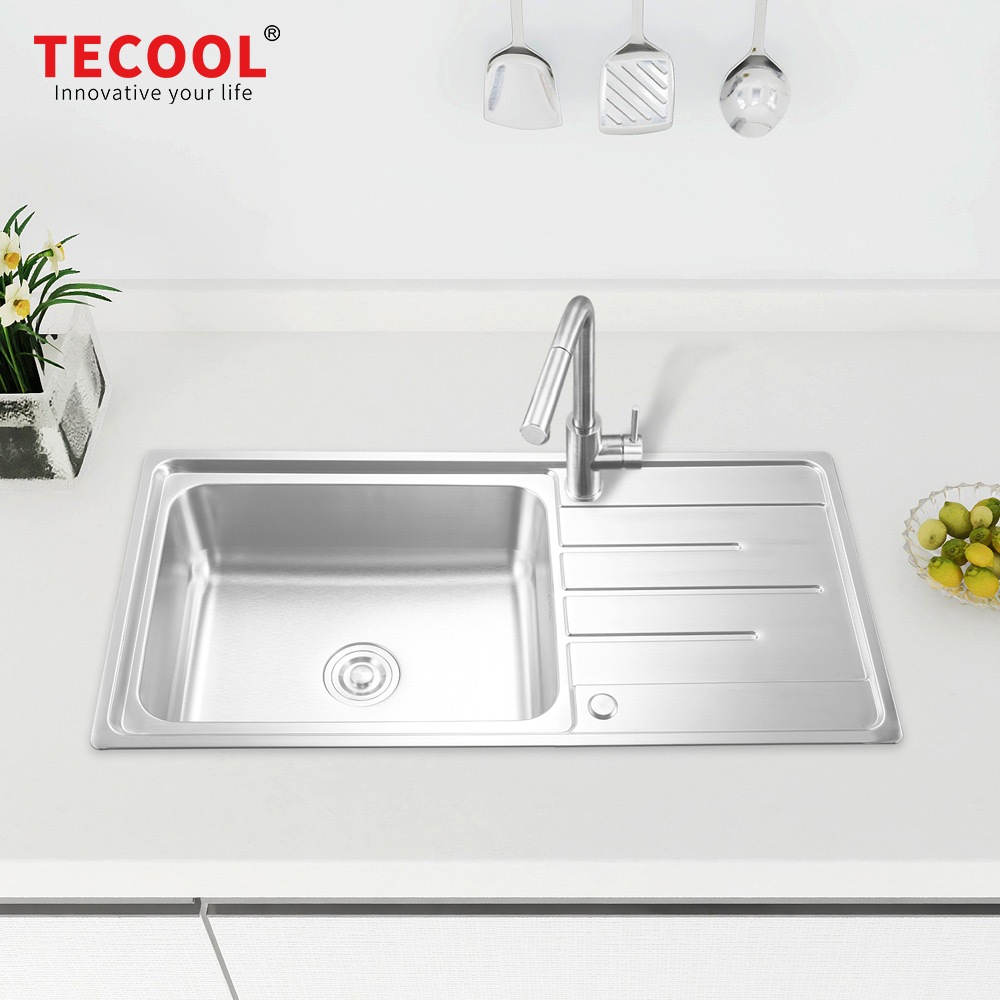 SG-10050CR9 SUS304 stainless steel kitchen sink stretch-formed single bowl