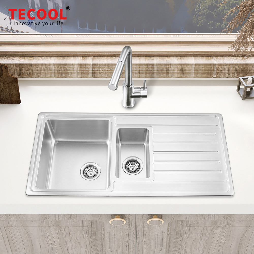 SG-10050DR1 SUS304 stainless steel kitchen sink stretch-formed double bowl