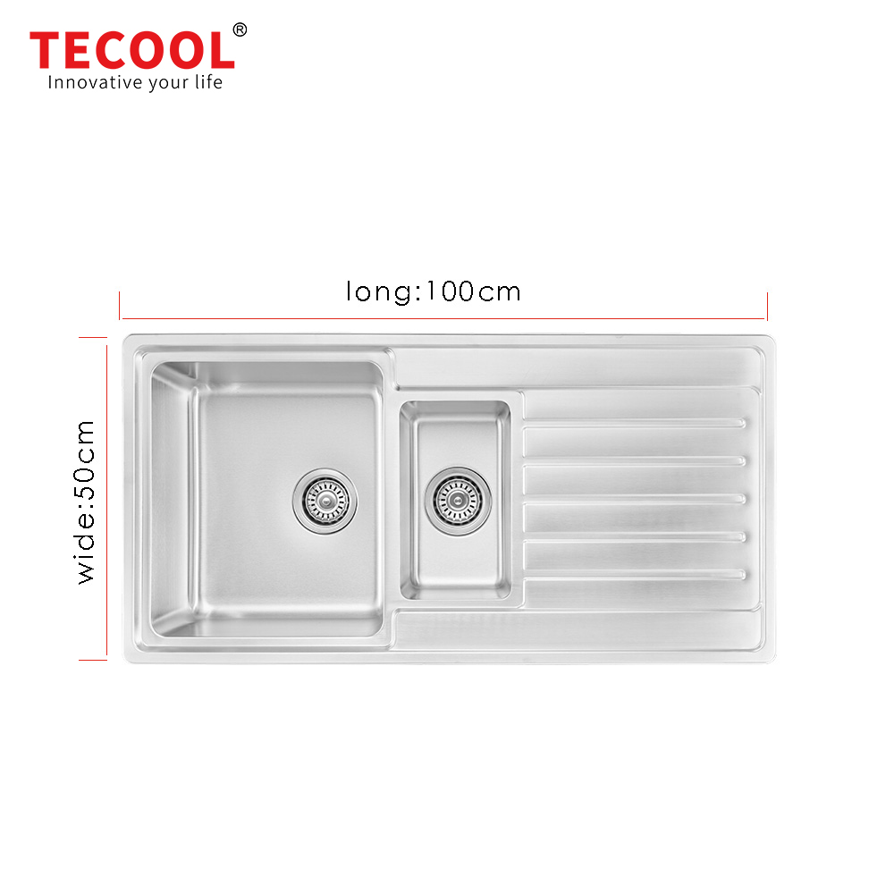 SG-10050DR1 SUS304 stainless steel kitchen sink stretch-formed double bowl