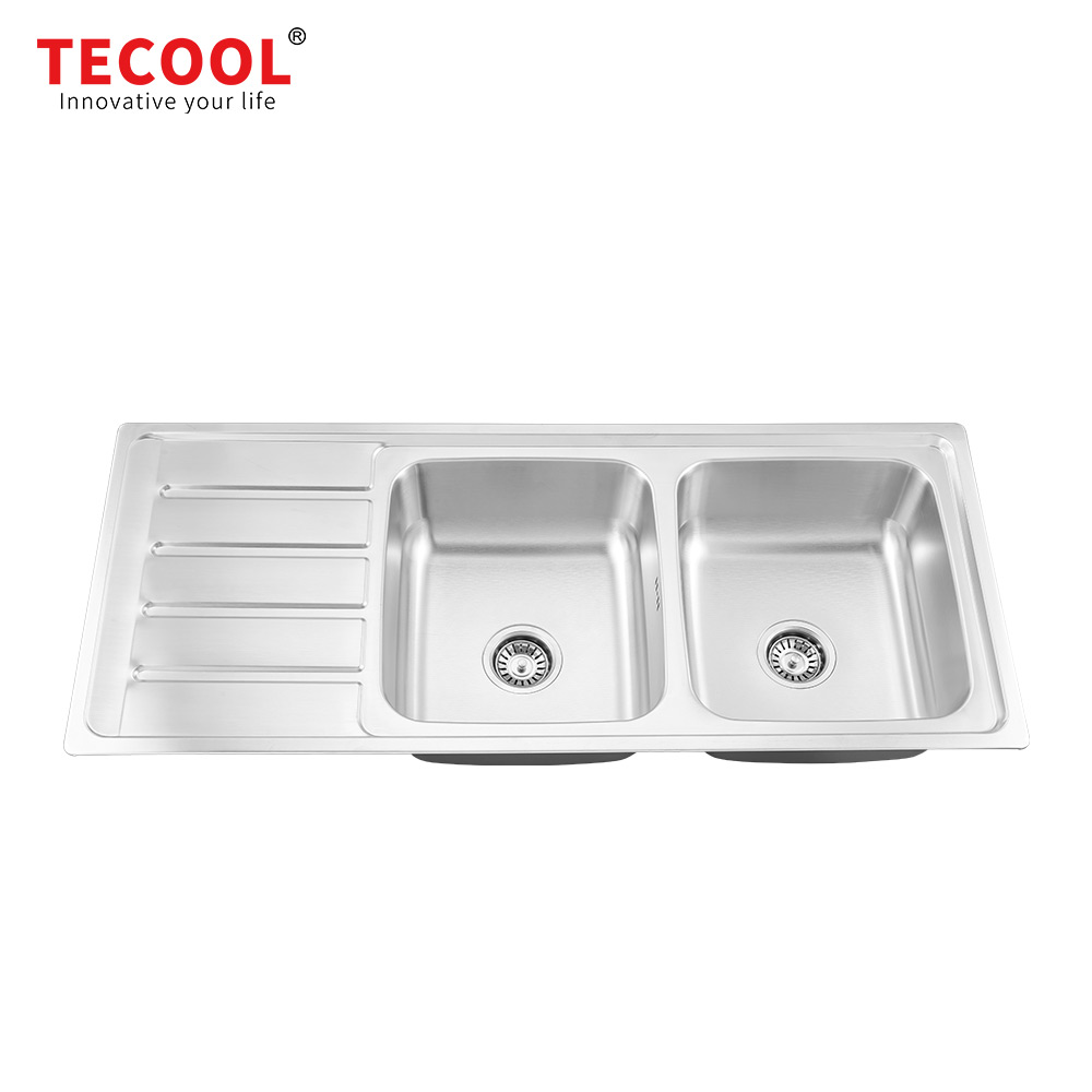 SG-11650DR2 SUS304 stainless steel kitchen sink stretch-formed double bowl