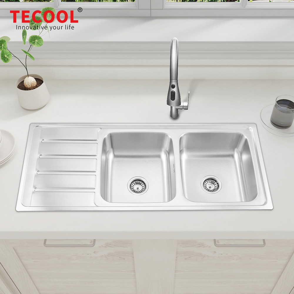 SG-11650DR2 SUS304 stainless steel kitchen sink stretch-formed double bowl