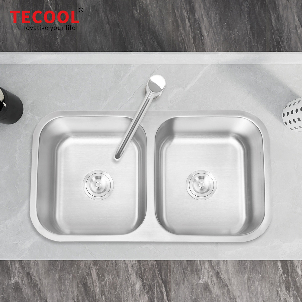 SG-3318B1 SUS304 stainless steel kitchen sink stretch-formed double bowl