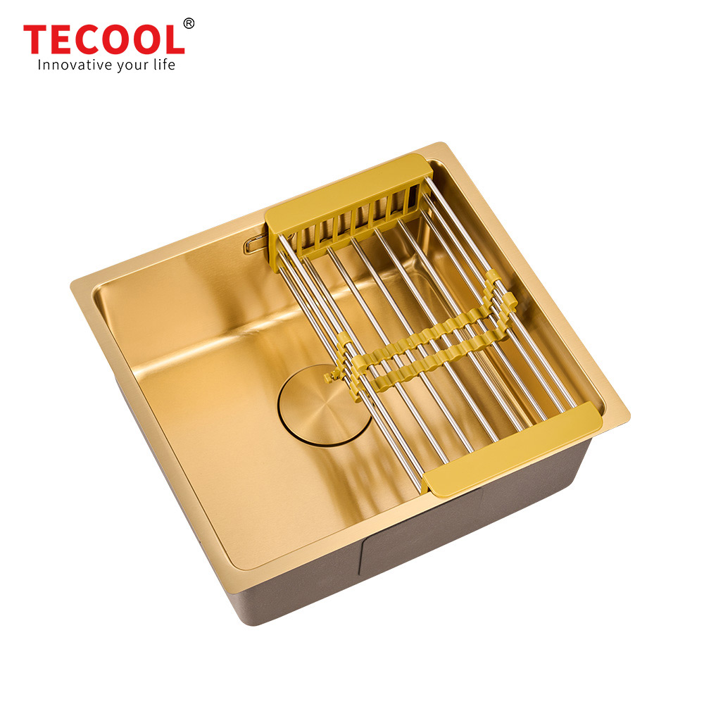 SG-4944AR1-GD SUS304 stainless steel kitchen sink stretch-formed single bowl