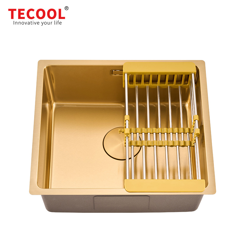 SG-4944AR1-GD SUS304 stainless steel kitchen sink stretch-formed single bowl