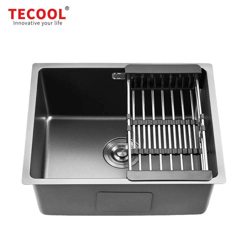 SG-5444AR1-BK SUS304 stainless steel kitchen sink stretch-formed single bowl