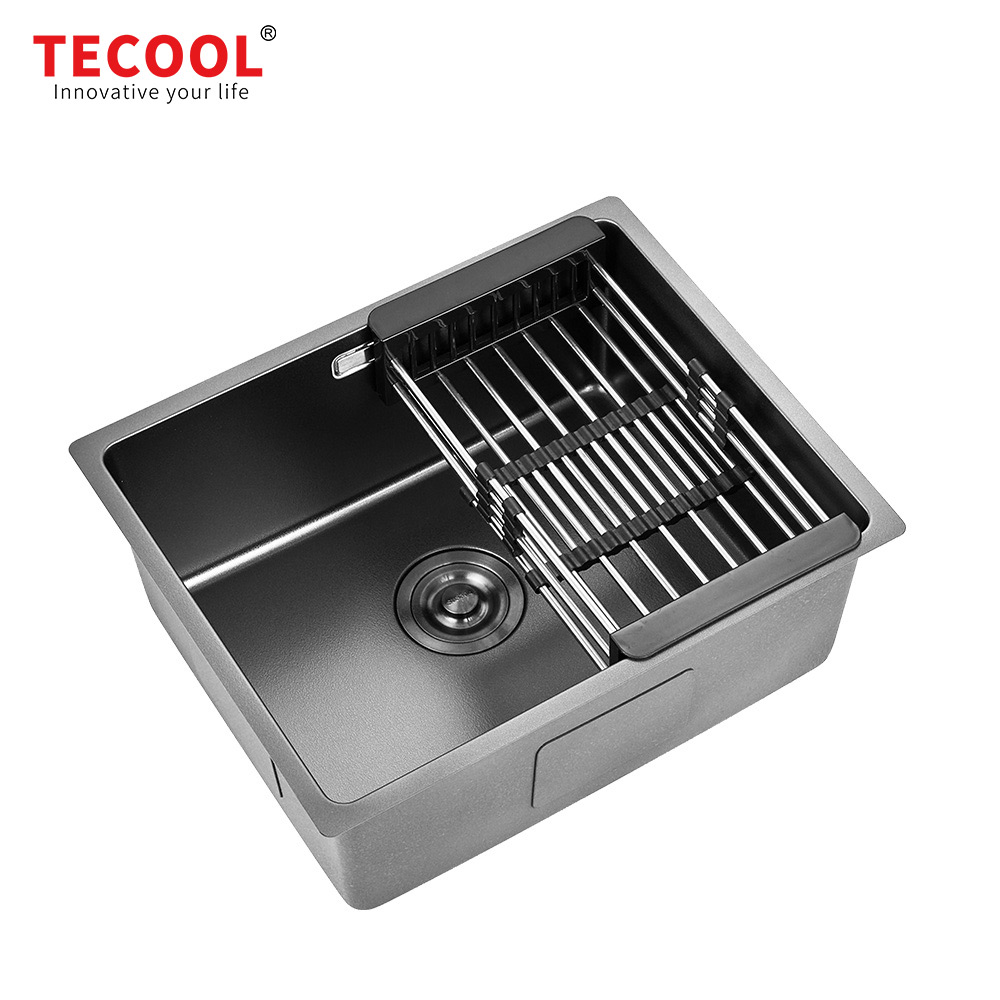 SG-5444AR1-BK SUS304 stainless steel kitchen sink stretch-formed single bowl