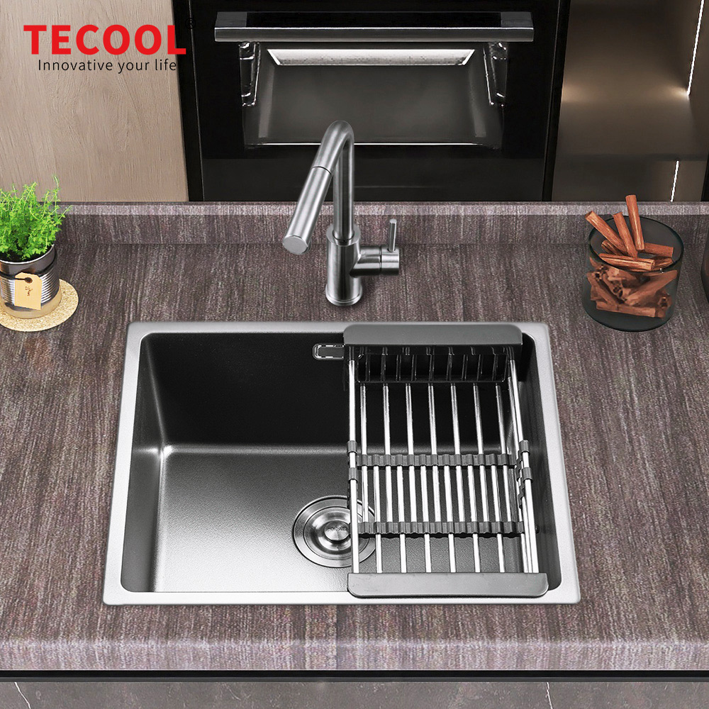 SG-5444AR1-BK SUS304 stainless steel kitchen sink stretch-formed single bowl