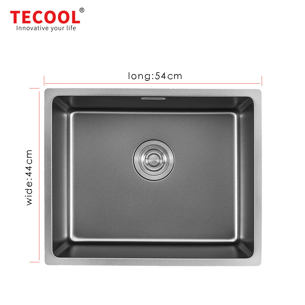 SG-5444AR1-BK SUS304 stainless steel kitchen sink stretch-formed single bowl