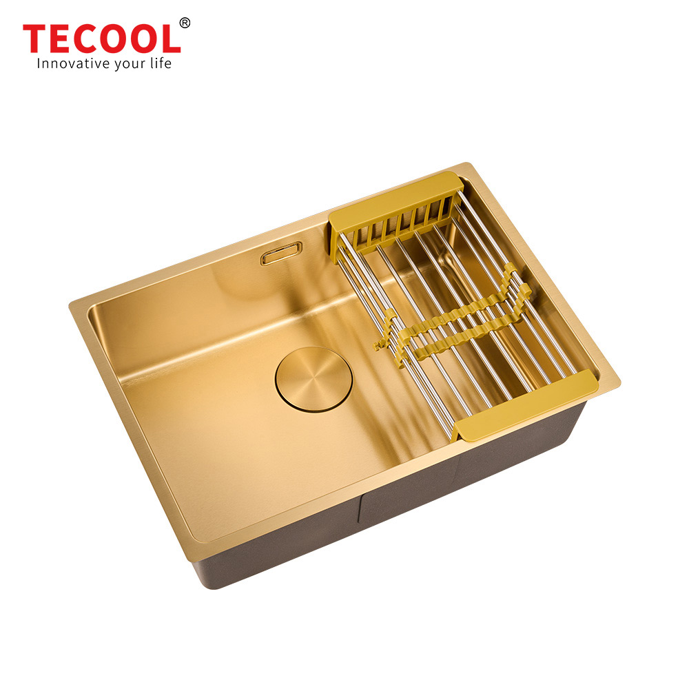 SG-6444AR1-GD SUS304 stainless steel kitchen sink stretch-formed single bowl