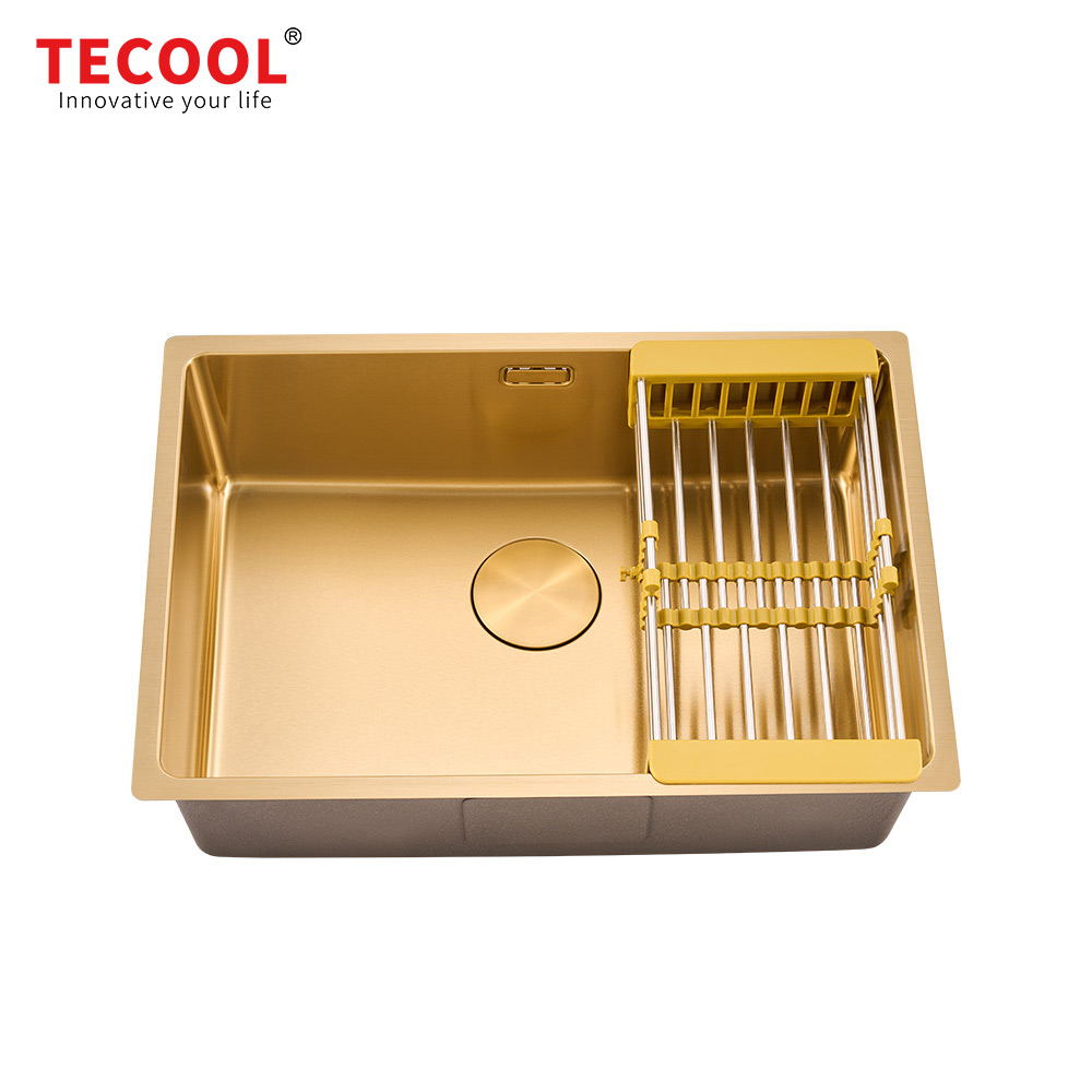SG-6444AR1-GD SUS304 stainless steel kitchen sink stretch-formed single bowl