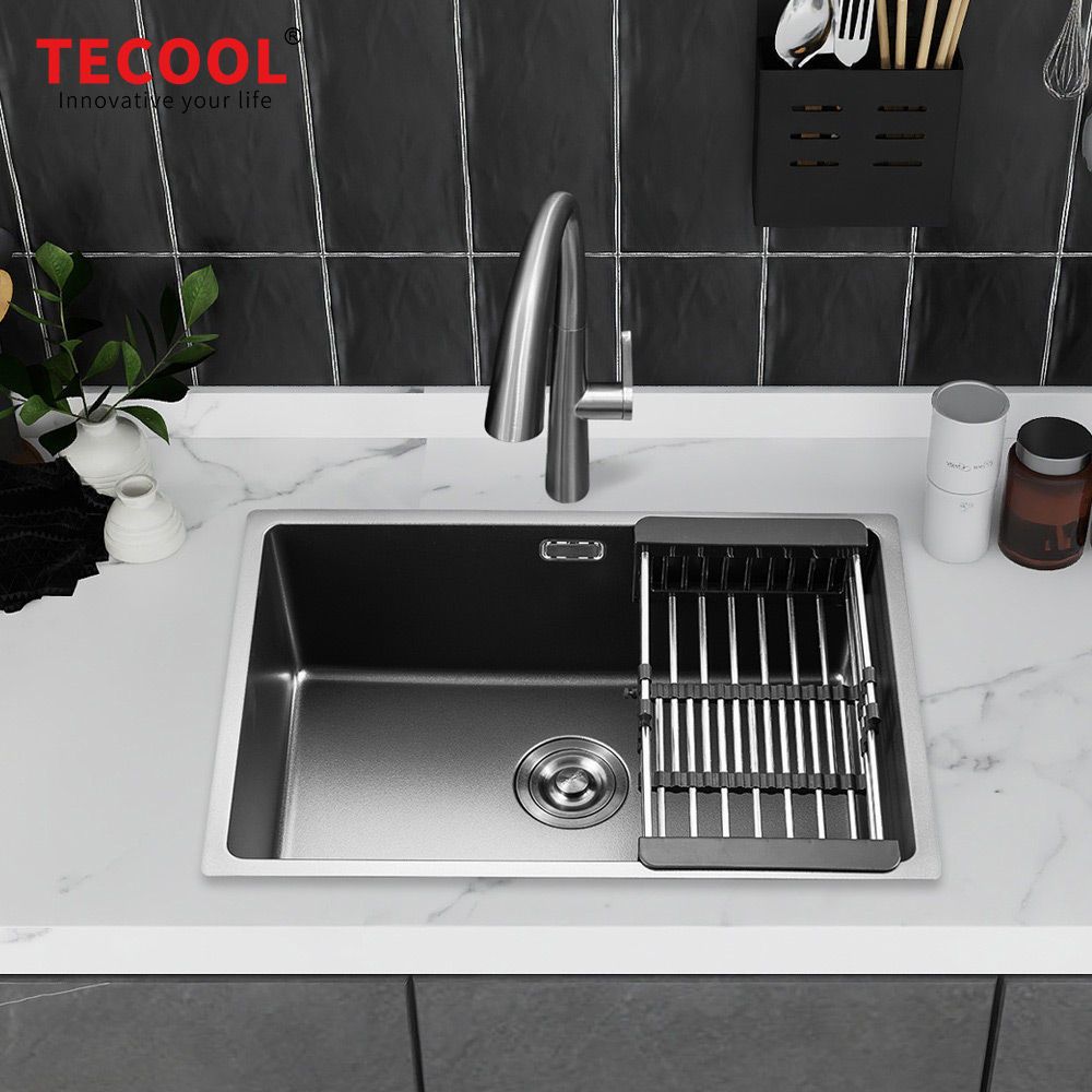 SG-6444AR1-VBK SUS304 stainless steel kitchen sink stretch-formed single bowl