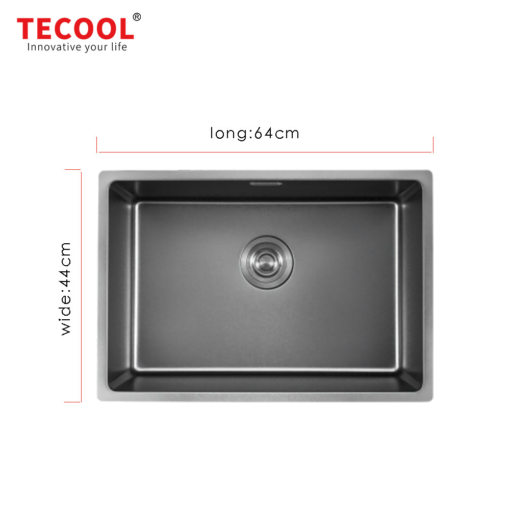 SG-6444AR1-VBK SUS304 stainless steel kitchen sink stretch-formed single bowl