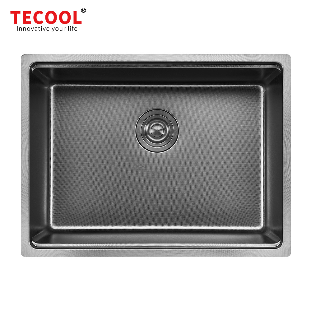 SG-6448AR1-BK SUS304 stainless steel kitchen sink stretch-formed single bowl