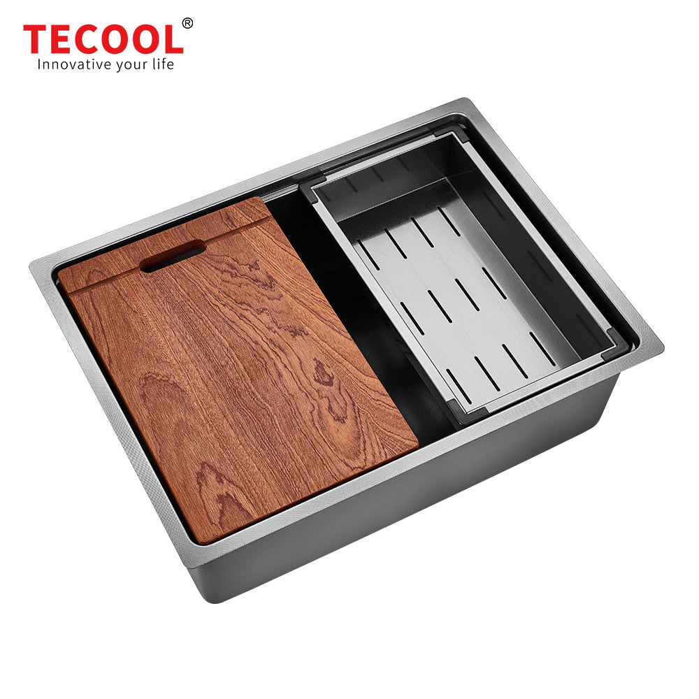 SG-6448AR1-BK SUS304 stainless steel kitchen sink stretch-formed single bowl